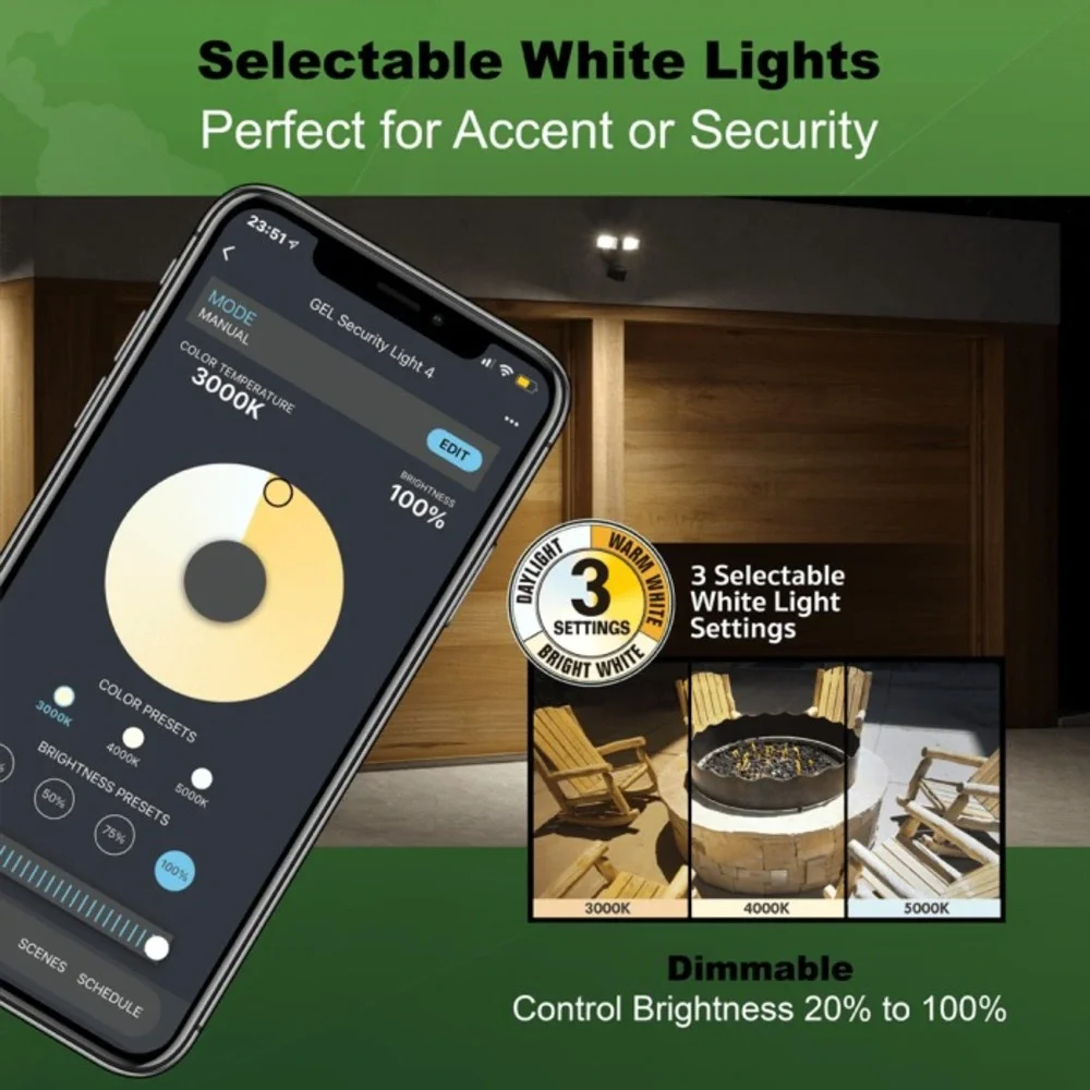 Good Earth SMART LED Motion Activated Security Area Flood Light - White -WiFi BT